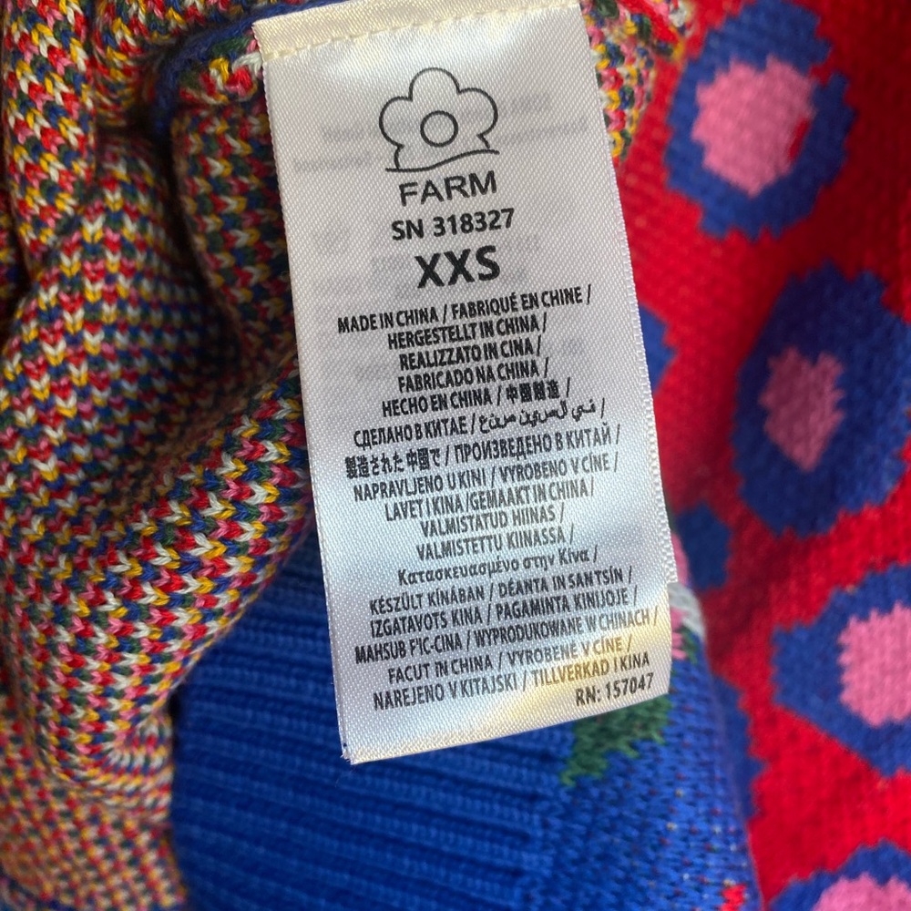 FARM Rio Multicolor Patchwork Knit Cardigan - Red, Blue, Pink, Yellow, Green - Picture 11 of 13